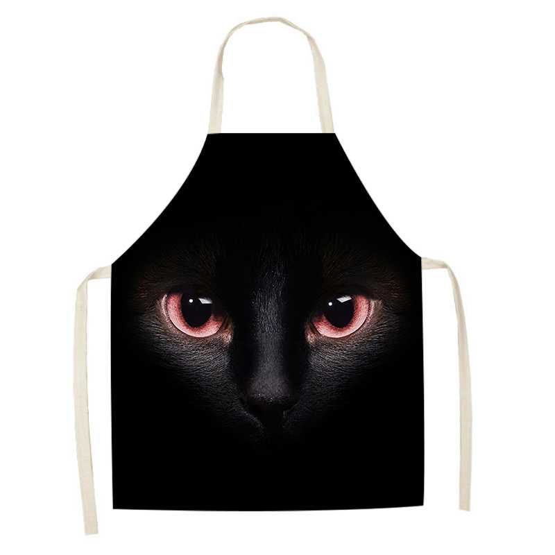 Cute Black Cat Apron Oil Proof Waterproof (05)