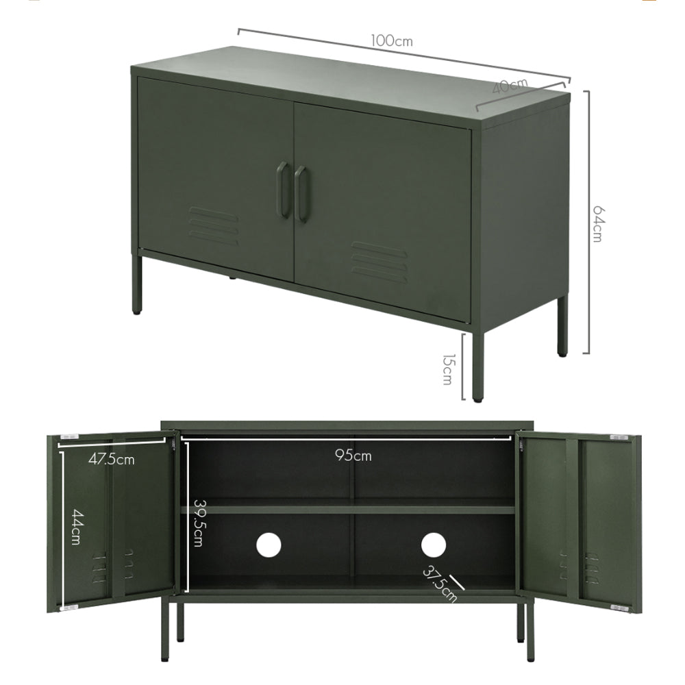 Artiss Buffet Sideboard Metal Cabinet - BASE Green