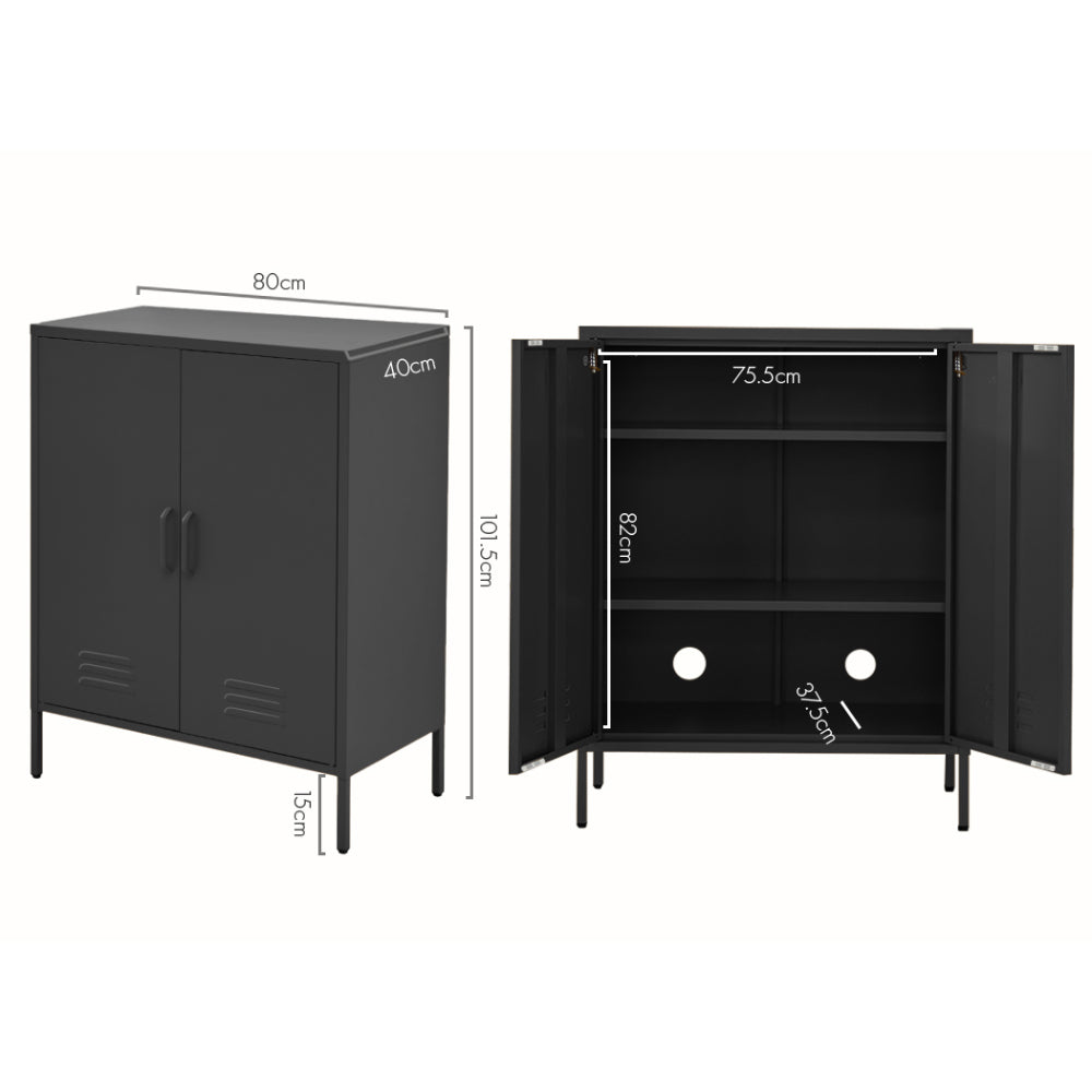 Artiss Buffet Sideboard Metal Cabinet - SWEETHEART Charcoal