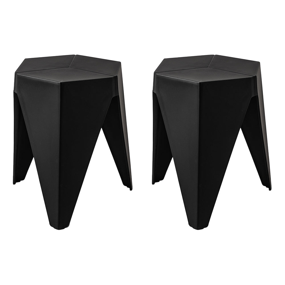 Artiss 2x Bar Stools Puzzle Plastic Foot Stool Black