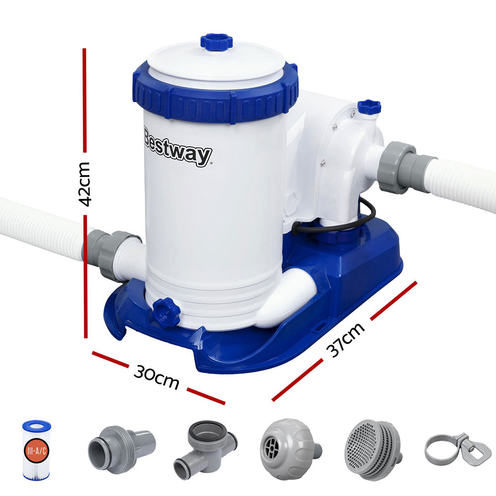 Bestway Pool Pump Cartridge Filter 2500GPH 9463L/H Flowclear? Filters Cleaner