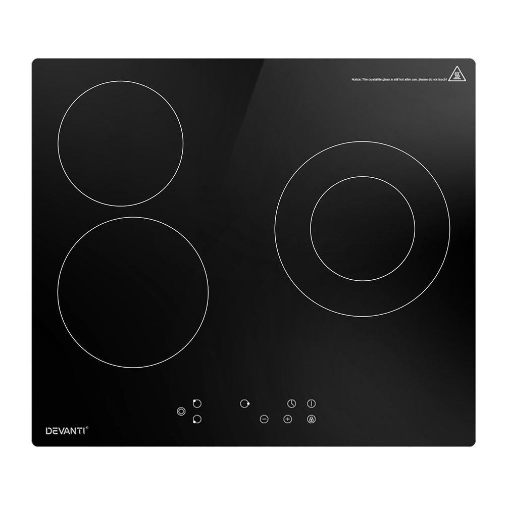 Devanti Electric Ceramic Cooktop 60cm Kitchen Cooker 4 Burner Hob Touch Control 5200W