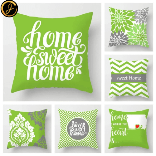 Nordic Green Sweet Home Cushion Cover