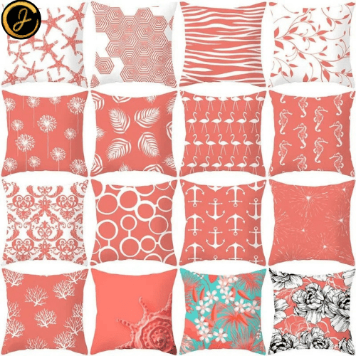 Cushion Cover Pink Coral Orange