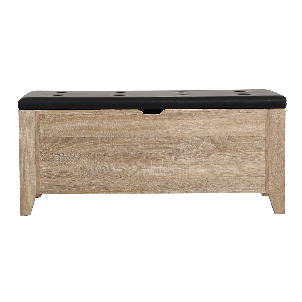 Artiss Storage Ottoman Blanket Box Leather Oak