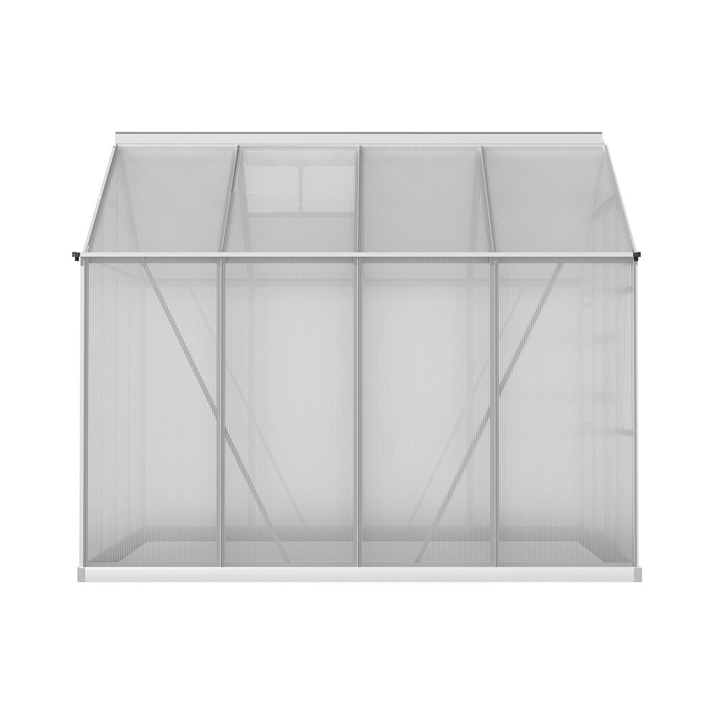 Greenfingers Greenhouse 2.42x2.5x2.26M Aluminium Double Doors Green House Garden Shed