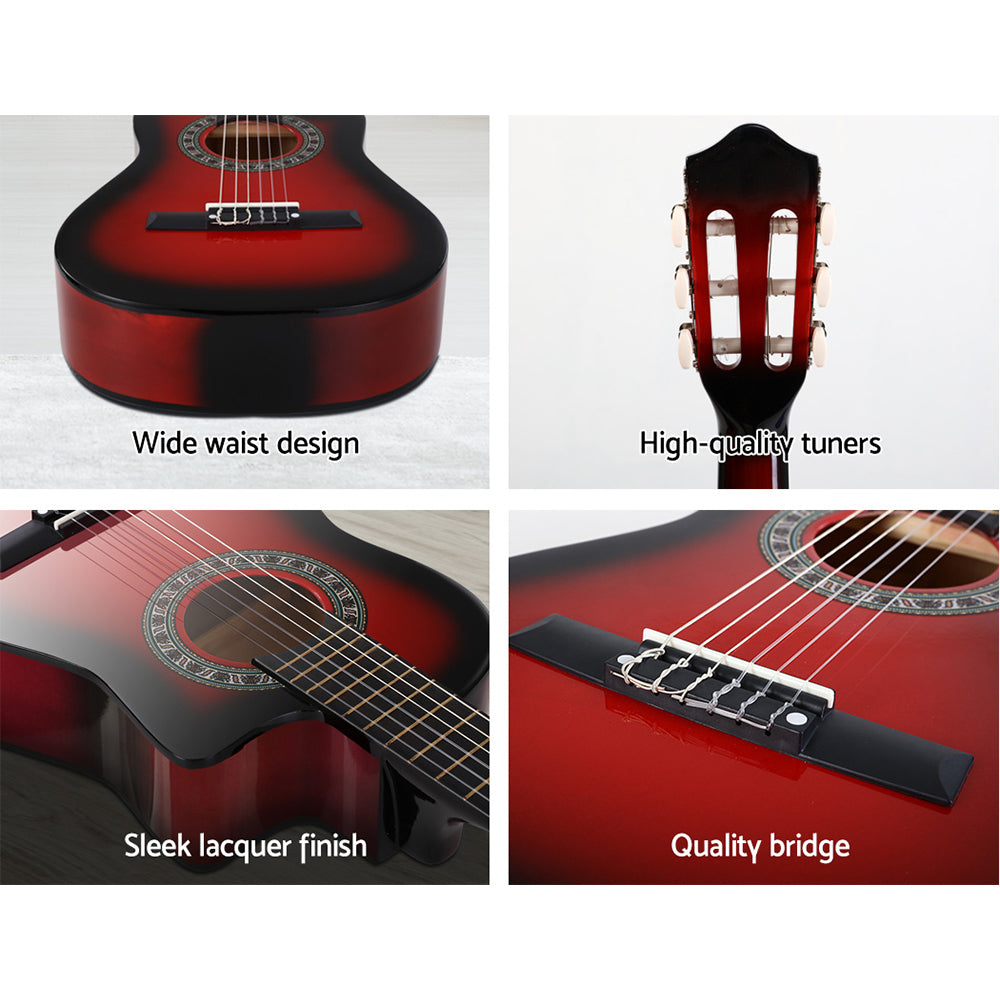 Alpha 34-inch Classical Red  Guitar Features