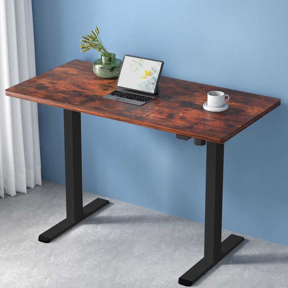 Artiss Standing Desk Motorised Rustic Brown 140CM