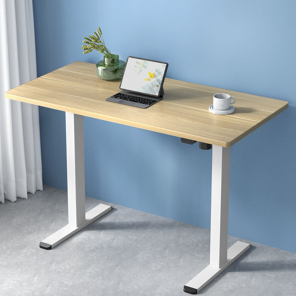 Artiss Standing Desk Motorised Sit Stand Desks White Oak 140CM