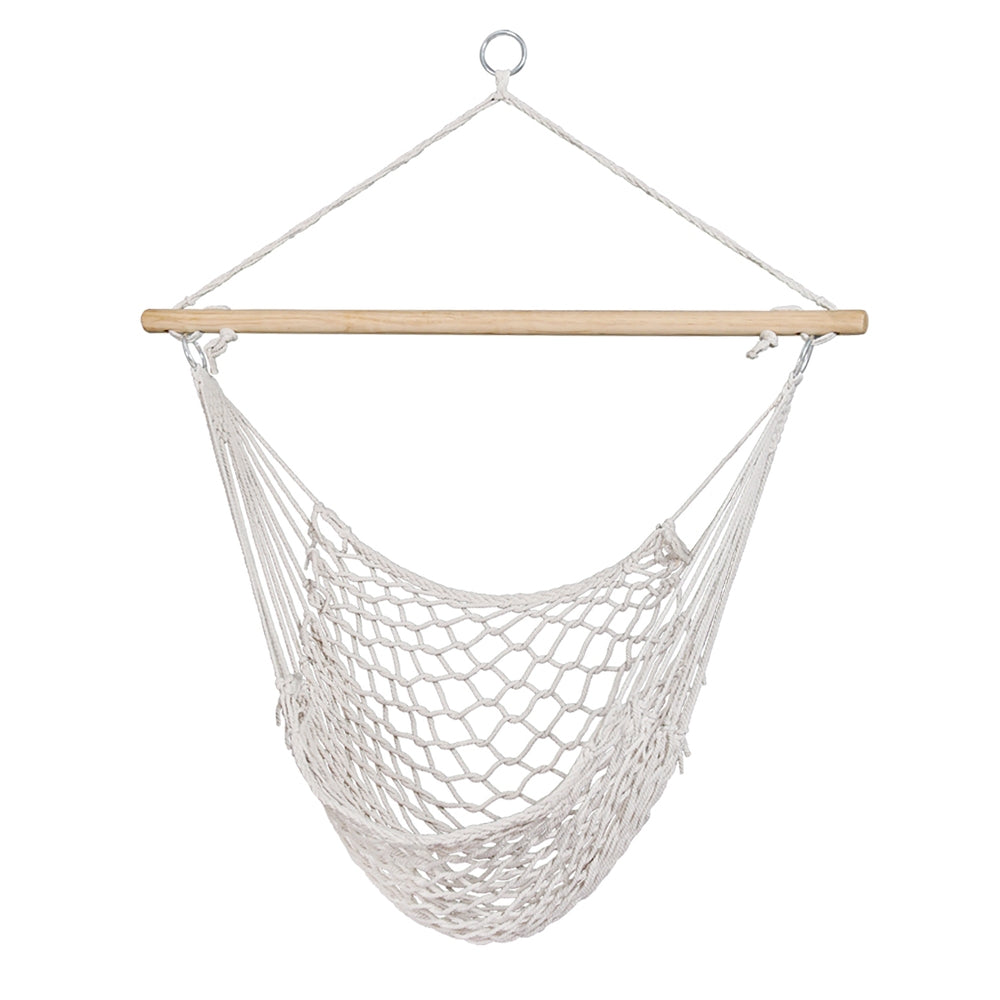 Gardeon Hammock Chair Outdoor Hanging Camping Mesh Indoor Cream