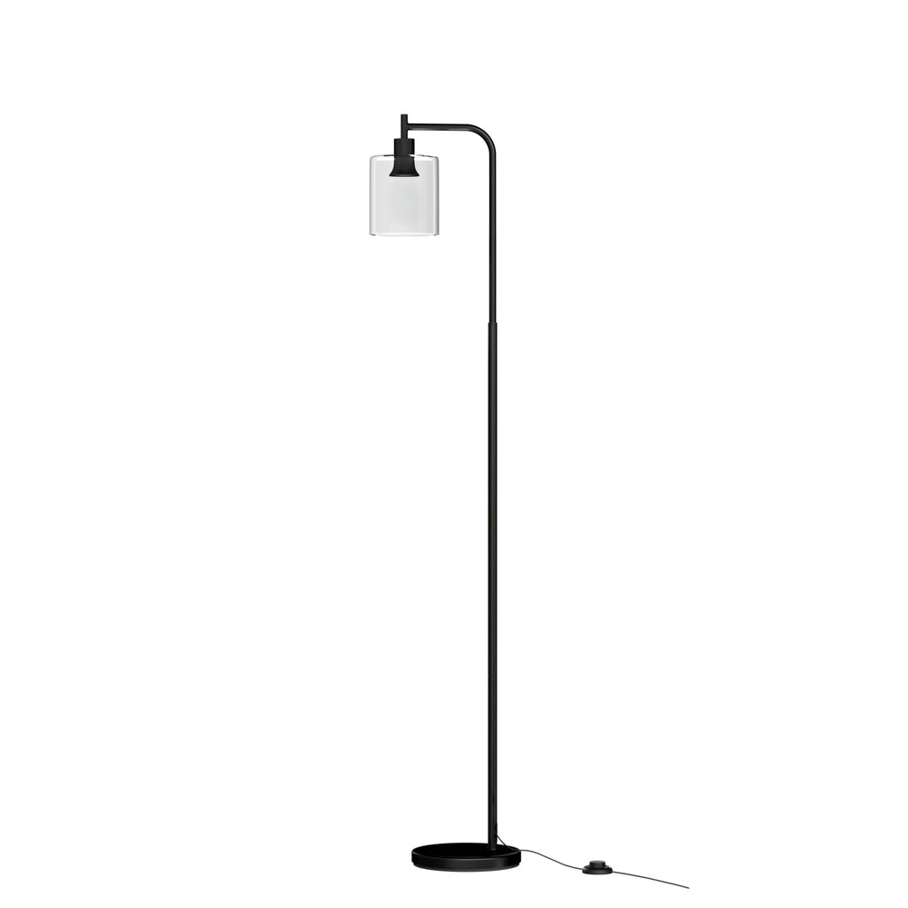 Artiss Modern Floor Lamp Light Stand Glass Shade Black