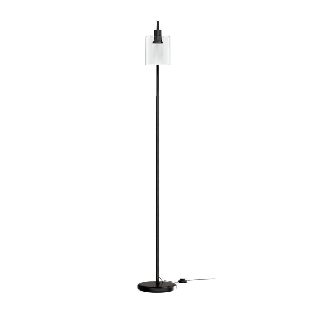 Artiss Modern Floor Lamp Light Stand Glass Shade Black