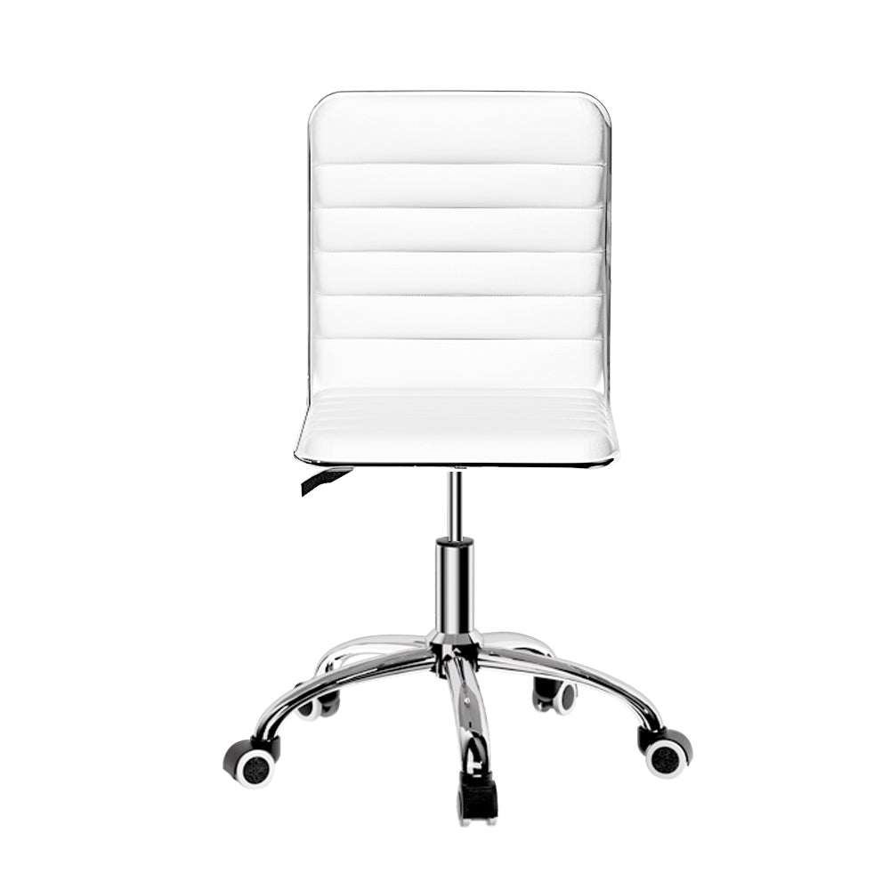 Artiss Office Chair Conference Chairs PU Leather Low Back White