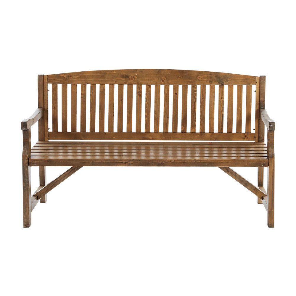 Gardeon 5FT Outdoor Garden Bench Wooden 3 Seat Chair Patio Furniture Natural