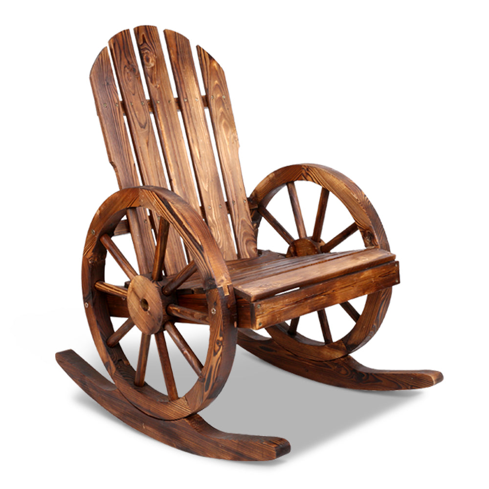 Gardeon Wagon Wheels Rocking Chair - Brown