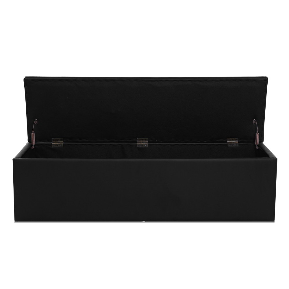 Artiss Storage Ottoman Blanket Box 140cm Leather Black