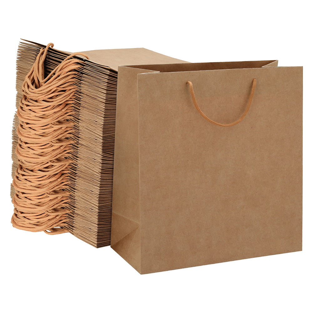 100pcs Bulk Craft Paper Bags Pack Brown Shopping Retail Gift Bags Reusable Brown