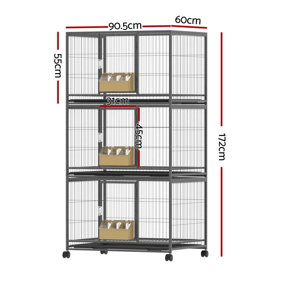 i.Pet Bird Cage Large Bird Cages Aviary Budgie Perch Cage Parrot Pet Stand Wheels