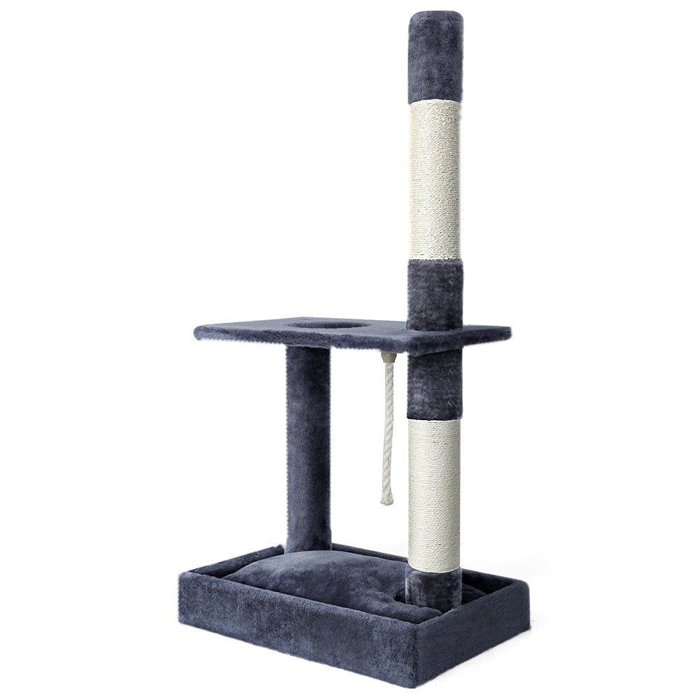 i.Pet Cat Tree 102cm Scratching Post Tower Scratcher Condo House Board Grey