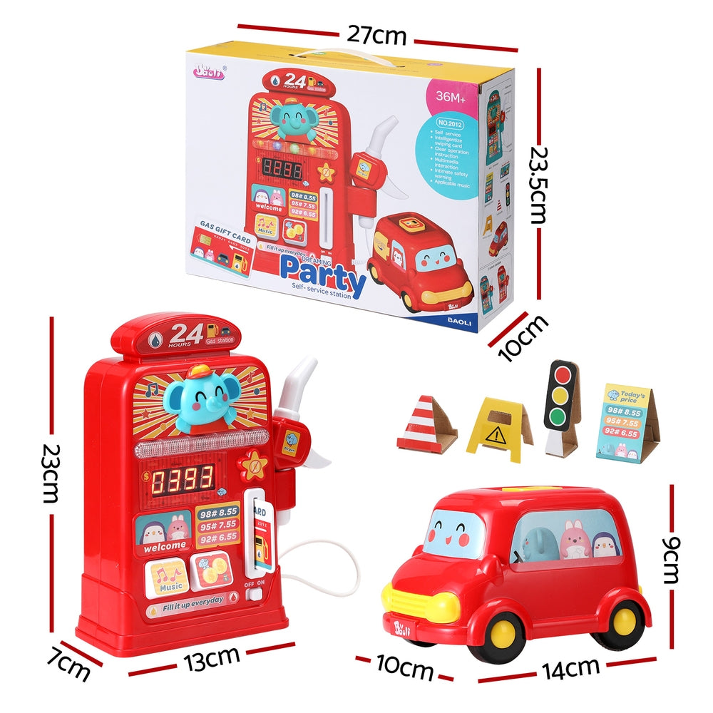 Keezi Kids Gas Petrol Station Pumper Pretend Play Toys Car Music Card Playset