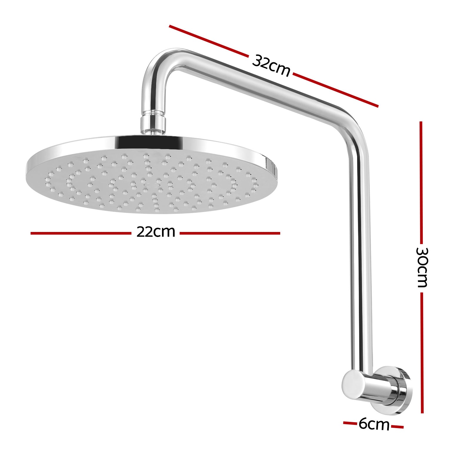 9'' Rain Shower Head Overhead High-pressure Swivel Chrome