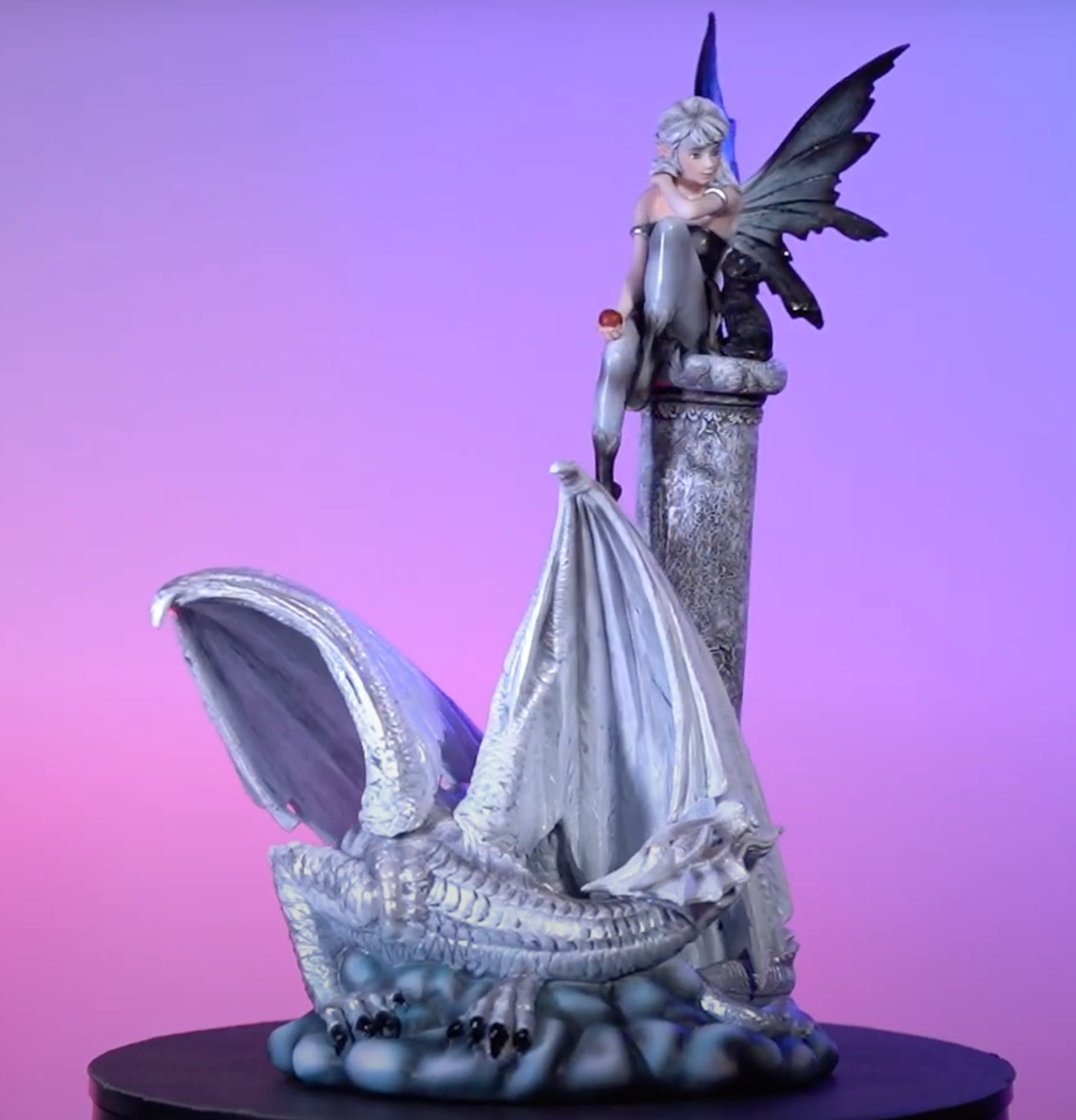 White Fairy Keeper Dragon Figurine