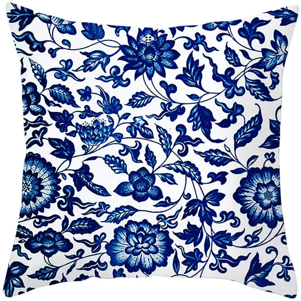 Dark Blue Abstract Cushion Cover