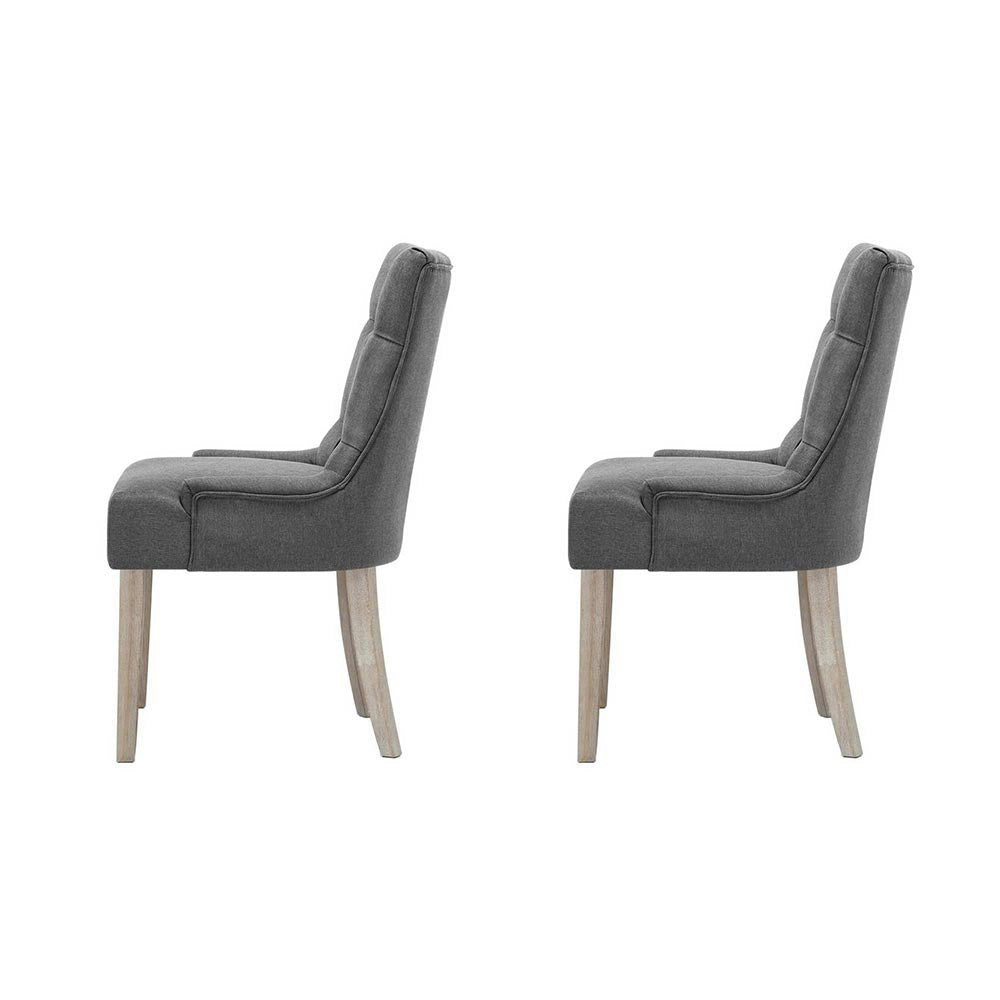 Artiss Dining Chairs Set of 2 Linen French Provincial Grey