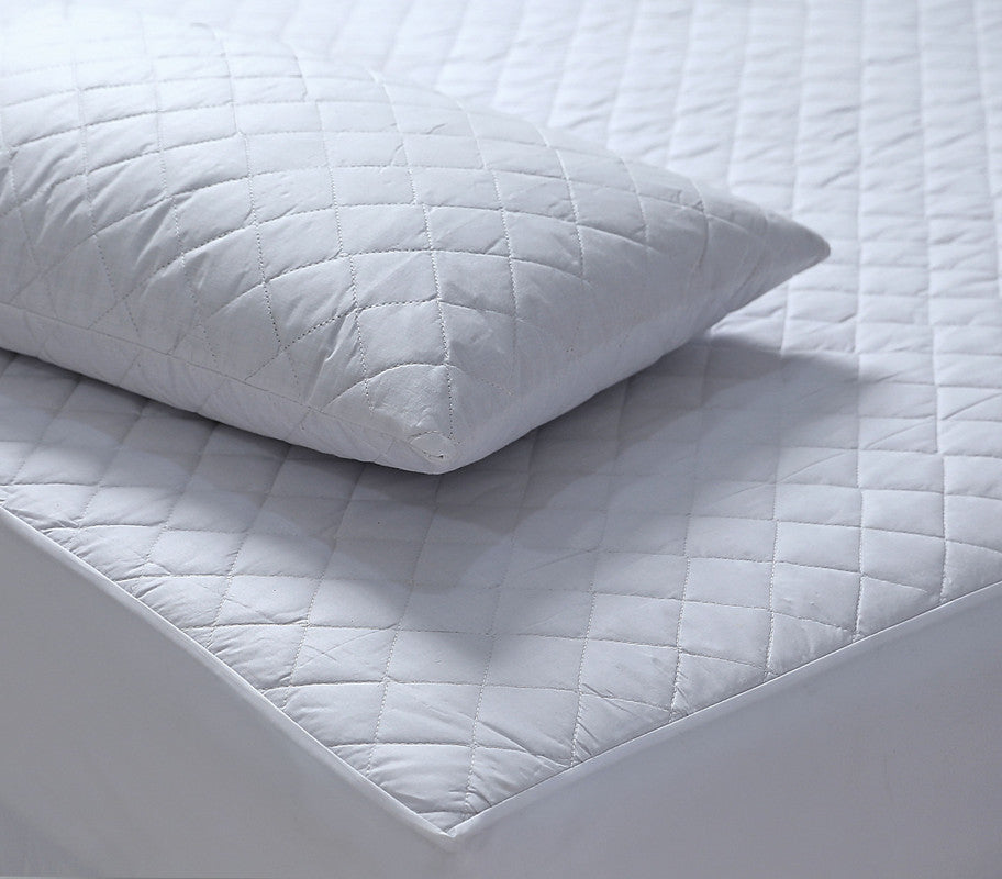 Elan Linen 100% Cotton Quilted Fully Fitted 50cm Deep Queen Size Waterproof Mattress Protector