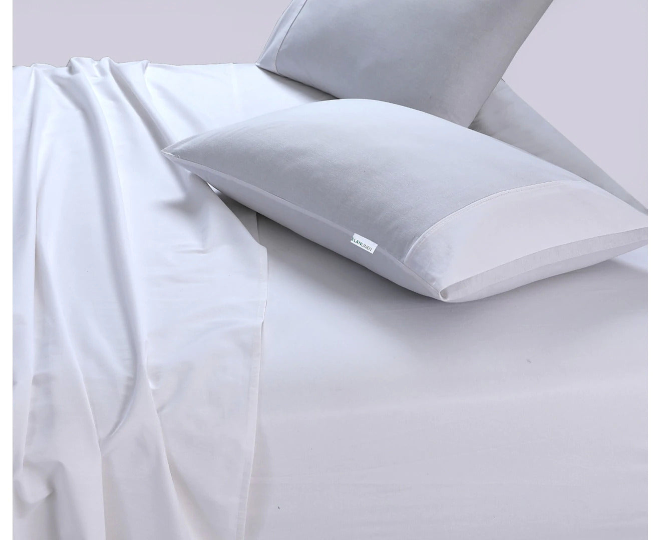 Elan Linen 100% Egyptian Cotton Vintage Washed 500TC White King Bed Sheets Set