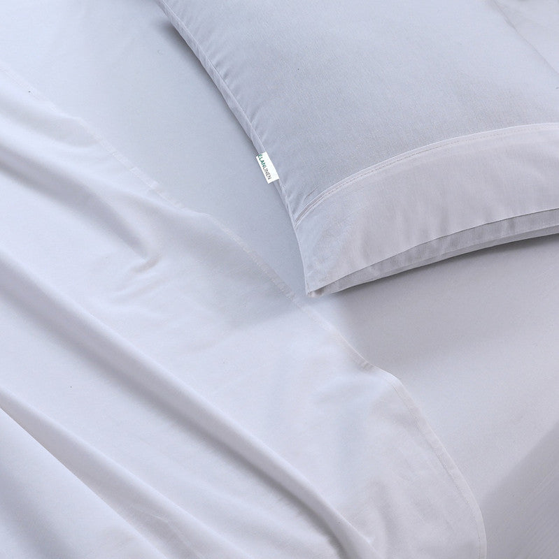 Elan Linen 100% Egyptian Cotton Vintage Washed 500TC White 50cm Deep Mega Queen Bed Sheets Set