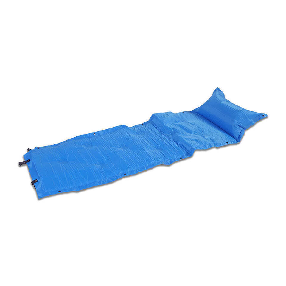 Trailblazer Self-Inflatable Foldable Air Mattress With Pillow - LIGHT BLUE