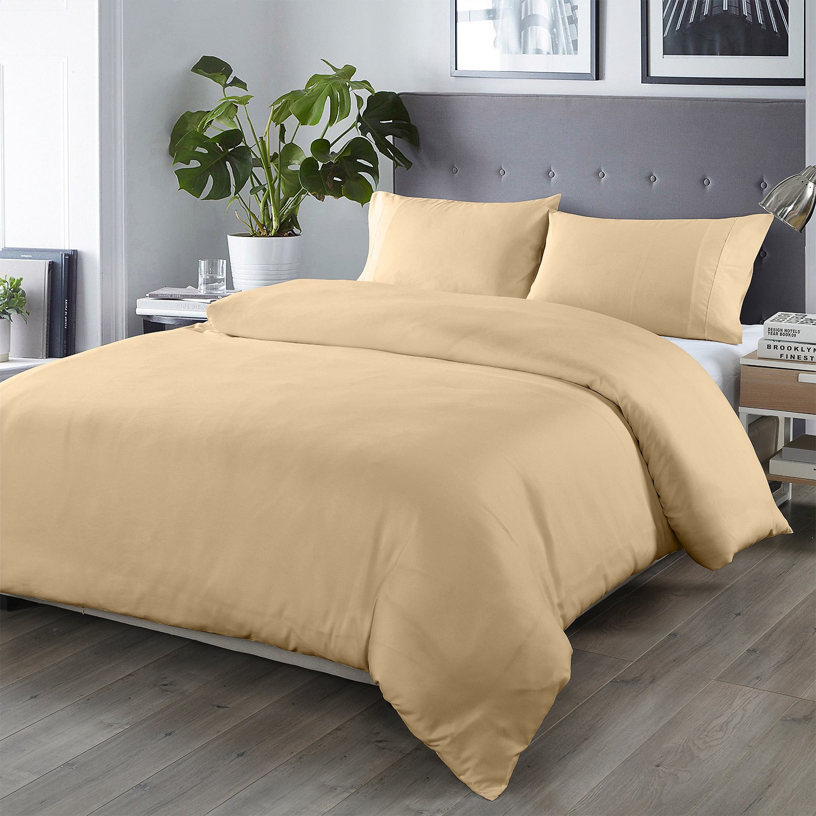 Royal Comfort Bamboo Blended Quilt Cover Set 1000TC Ultra Soft Luxury Bedding - King - Oatmeal