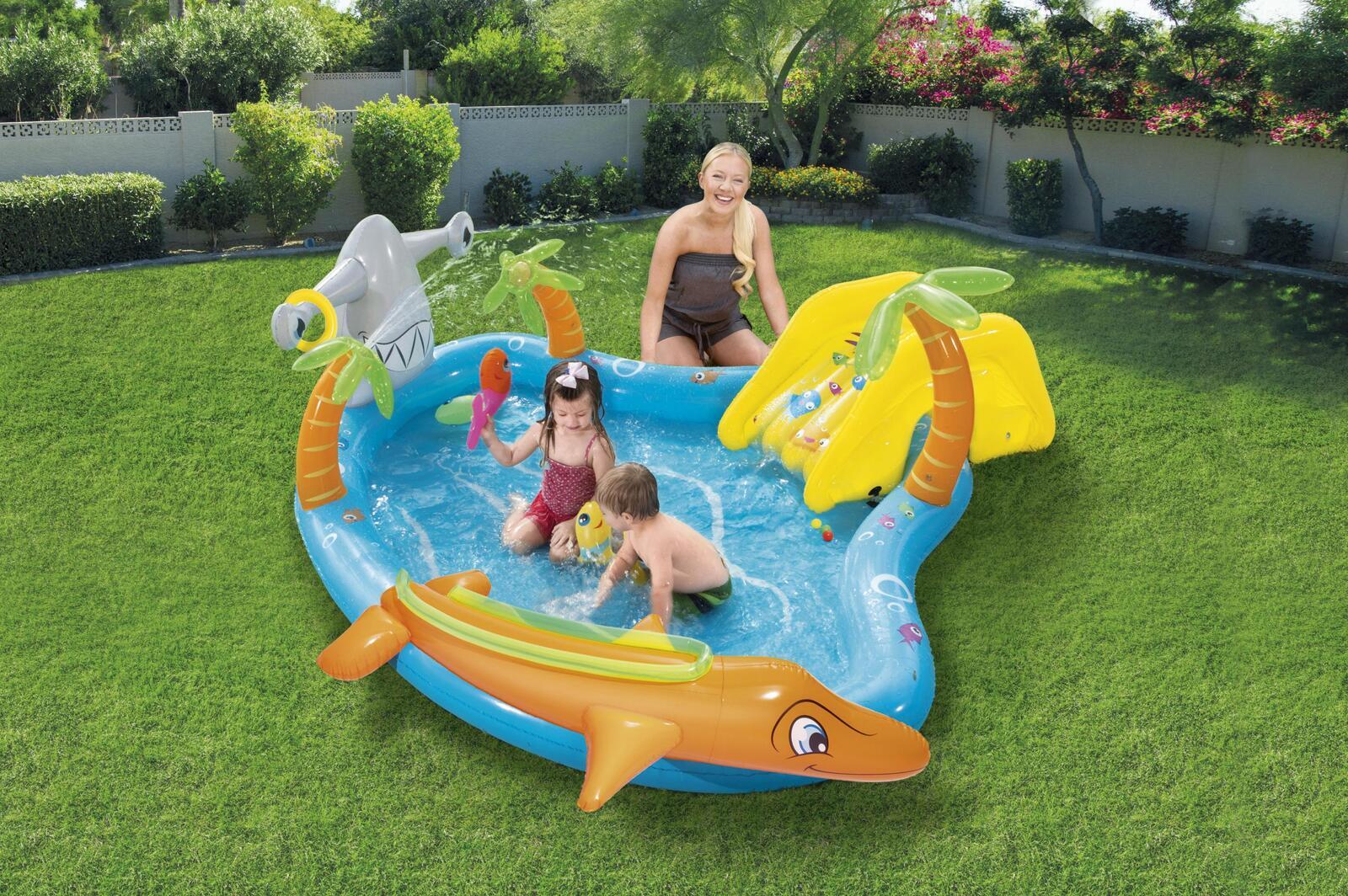 Bestway 273L Inflatable Sea Life Water Fun Park Pool with Slide - 2.8m x 87cm