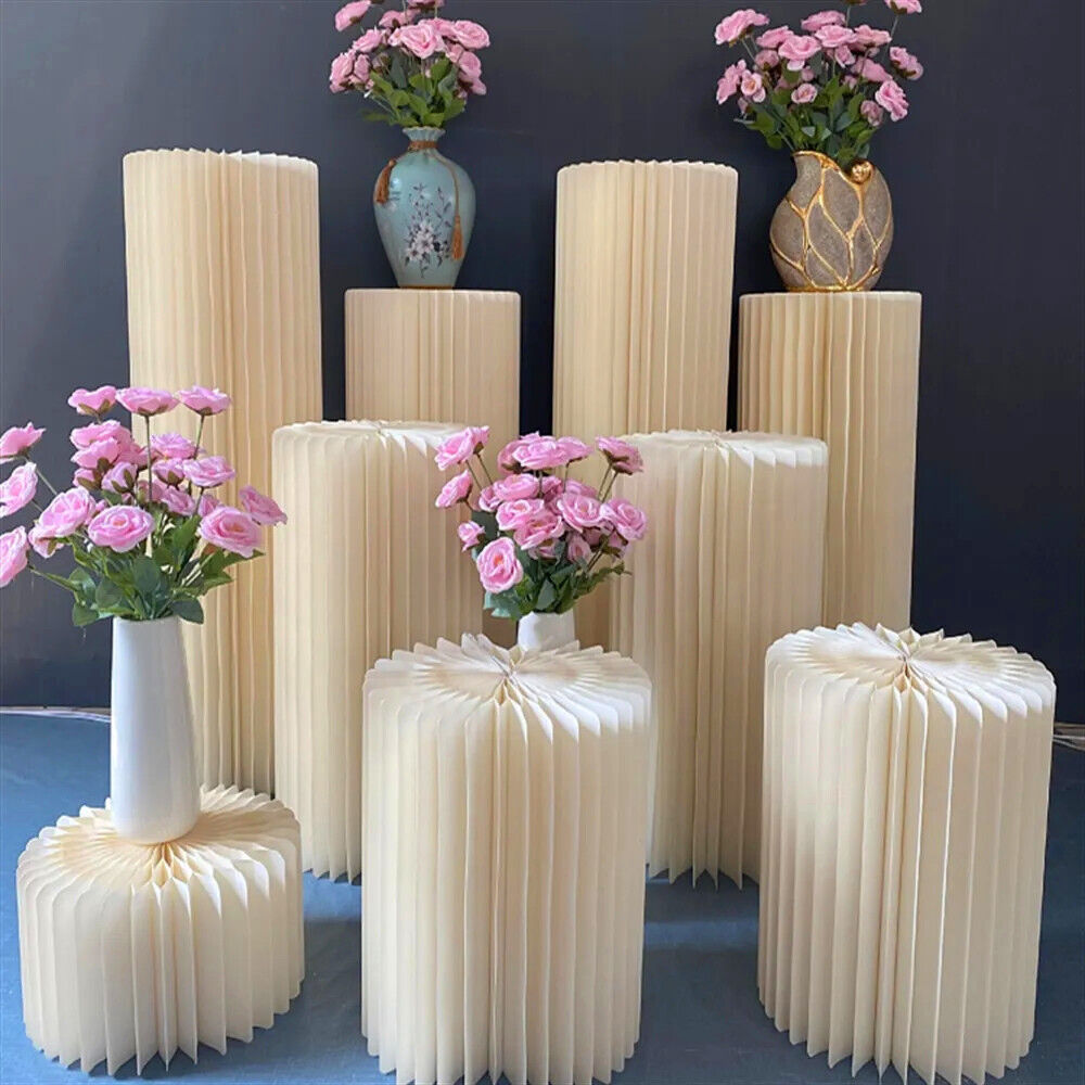 4 Hard Carboard Display Stand Round Plinth Cylinder Pedestal Wedding Flower