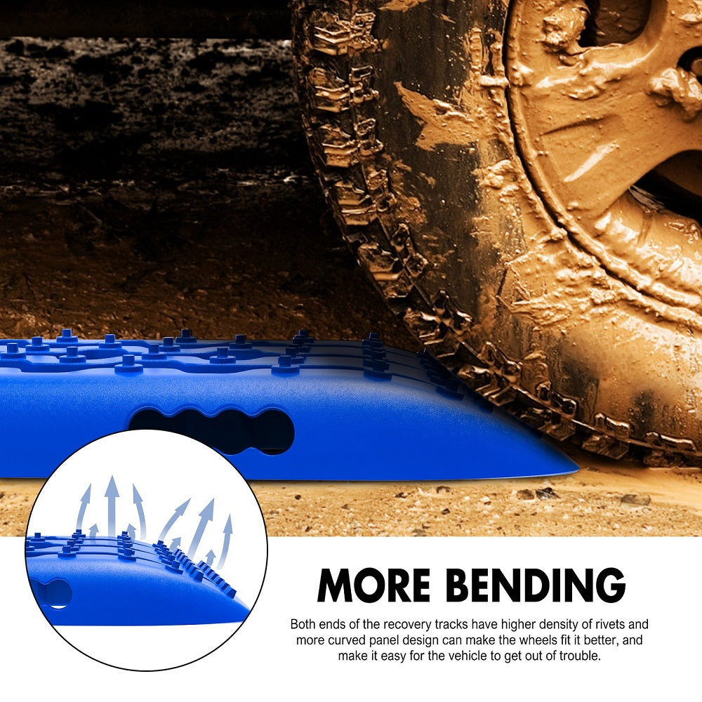 X-BULL 4X4 Recovery tracks 10T 2 Pairs/ Sand tracks/ Mud tracks/ Mounting Bolts Pins Gen 2.0 -Blue