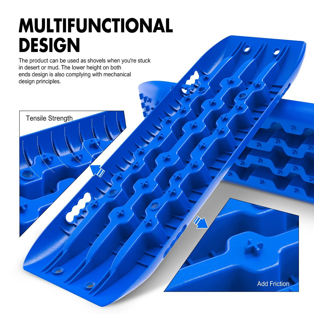 X-BULL 4X4 Recovery tracks 10T 2 Pairs/ Sand tracks/ Mud tracks/ Mounting Bolts Pins Gen 2.0 -Blue