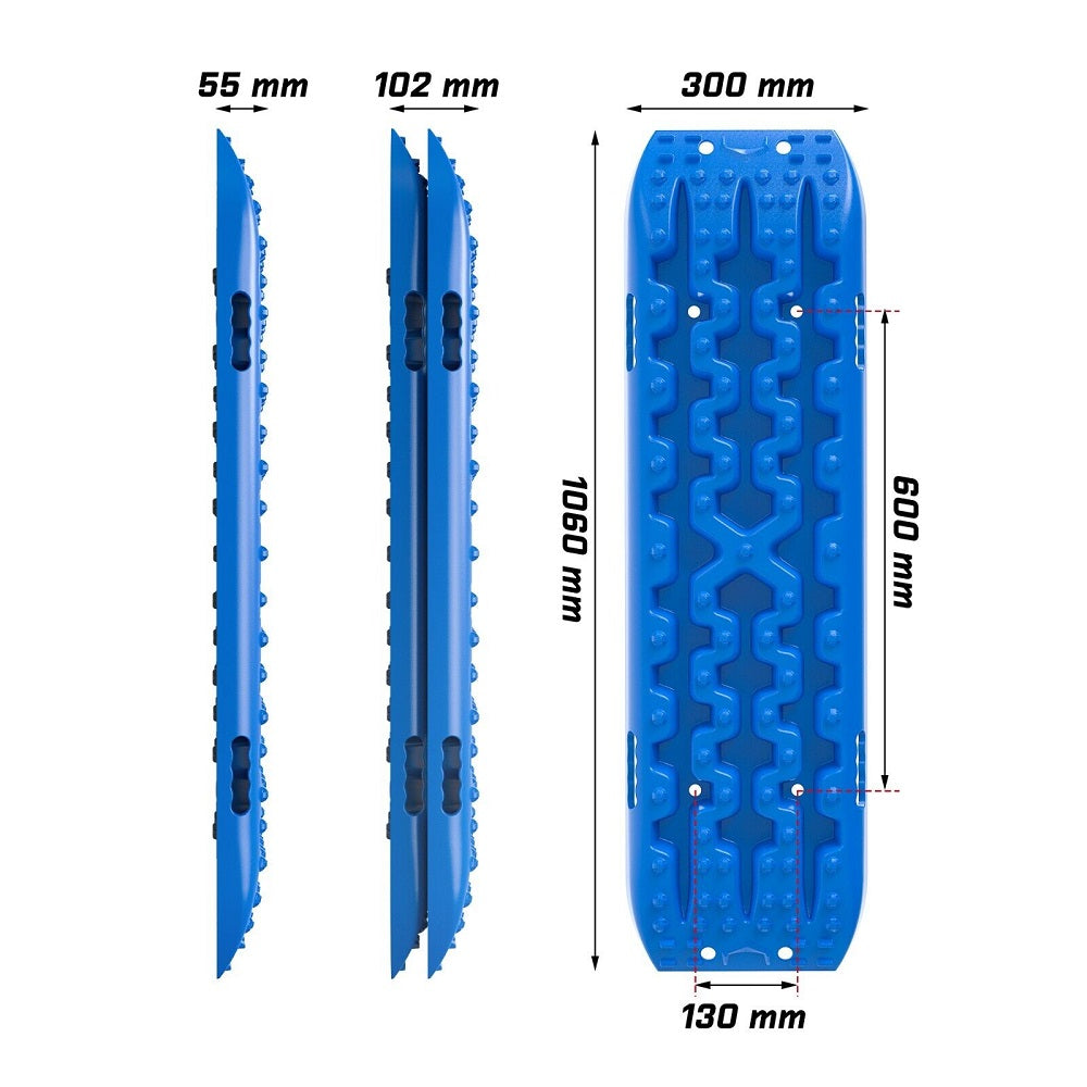 X-BULL 2PCS Recovery Boards Tracks Snow Tracks Mud tracks 4WD With 4PC mounting bolts Blue