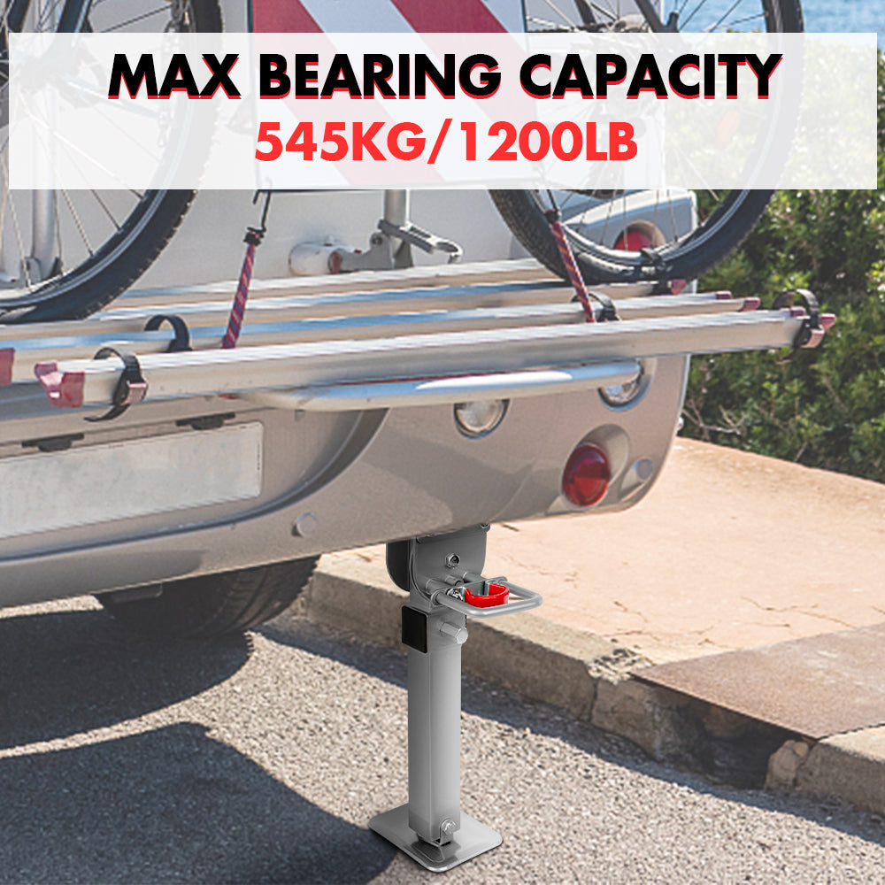 X-BULL 4x 440mm Drop Down Corner Legs Steadies Handle Steel Foot Caravan Trailer Silver