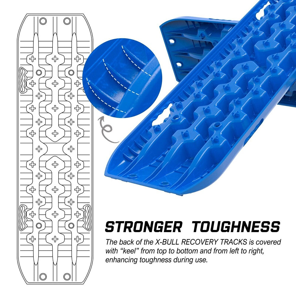 X-BULL Recovery tracks Mud Snow / Sand tracks / Grass 4X4 Caravan 2pairs 4WD Gen 3.0 - Blue