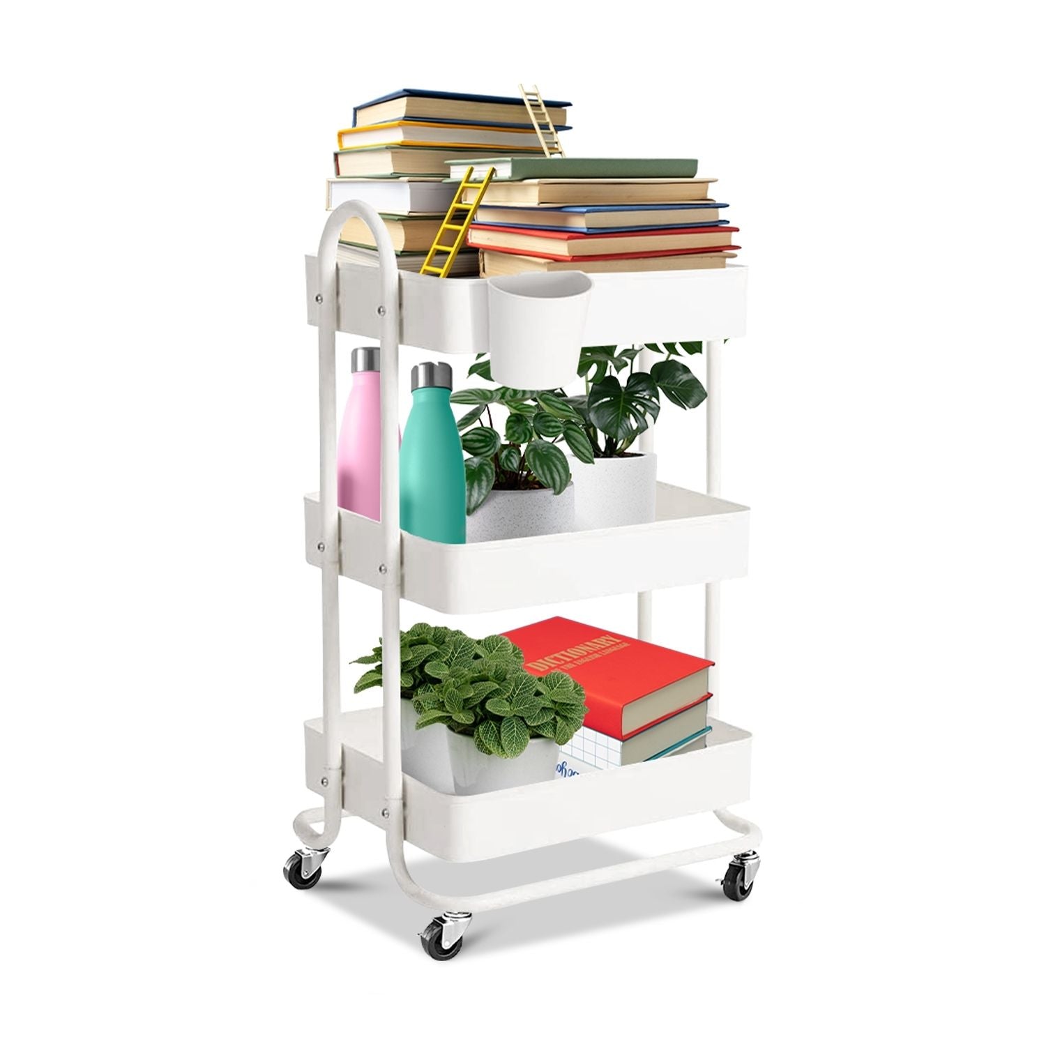 EKKIO Kitchen Trolley Cart 3 Tier (White)