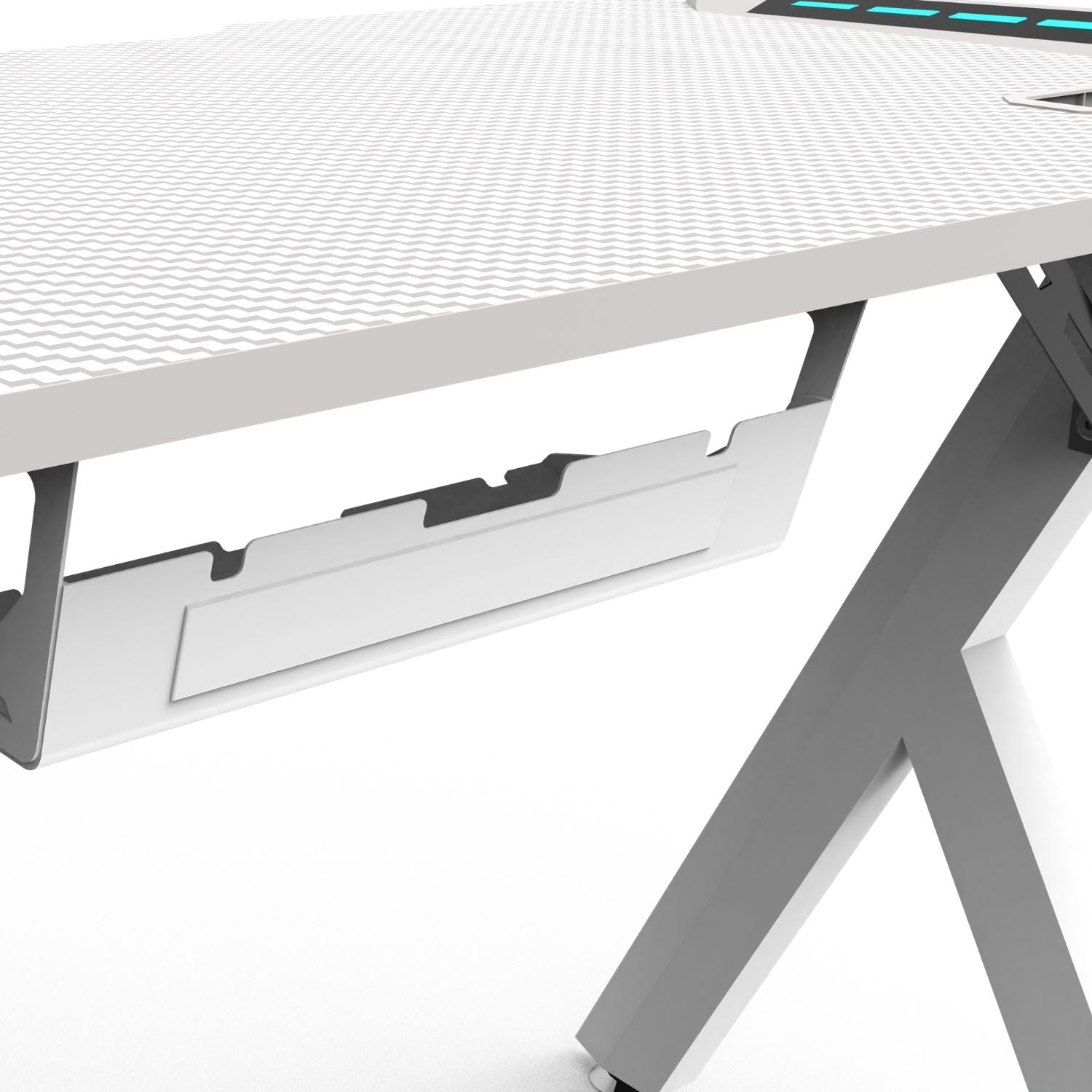 EKKIO RGB Gaming Desk Y Shape White 140cm