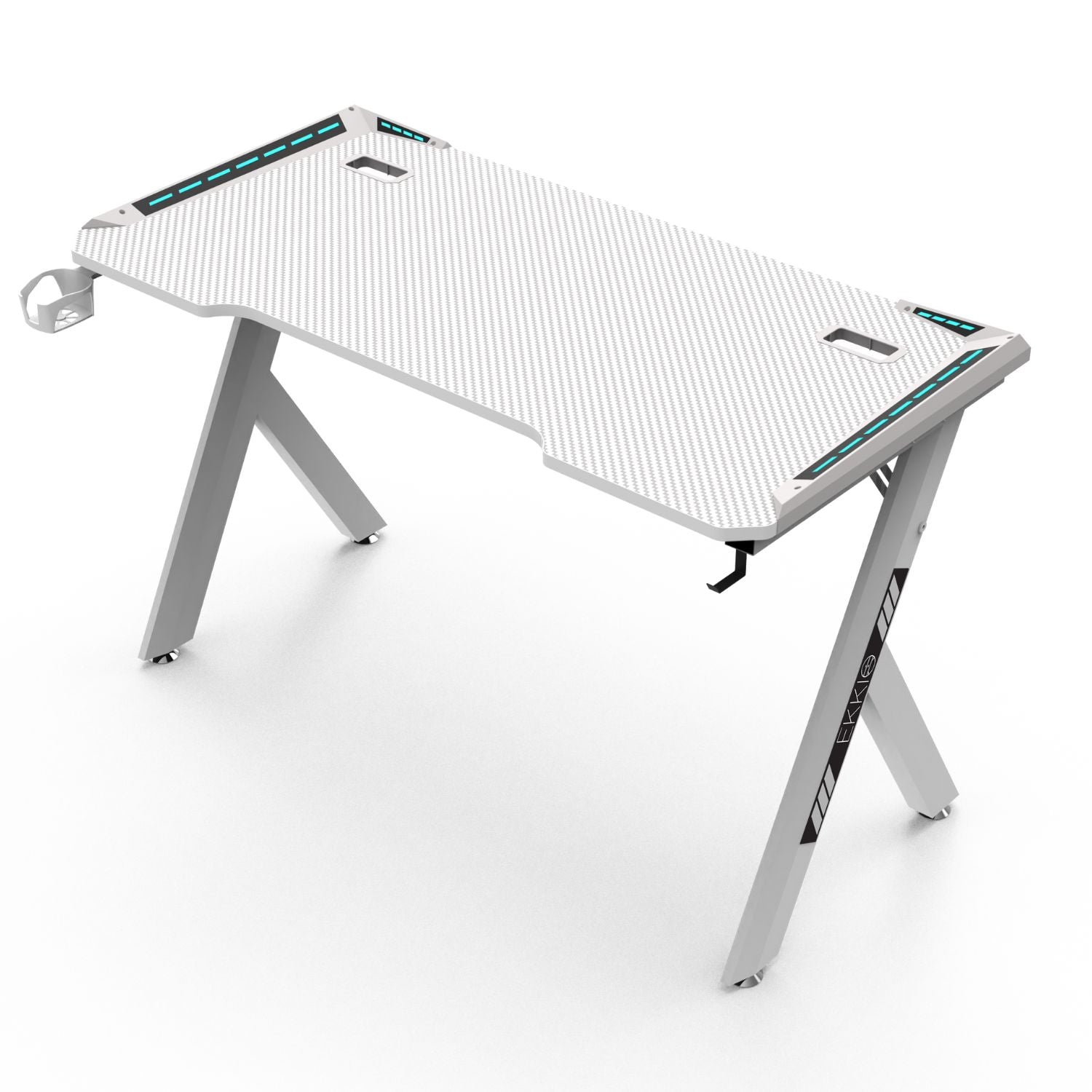 EKKIO RGB Gaming Desk Y Shape White 140cm