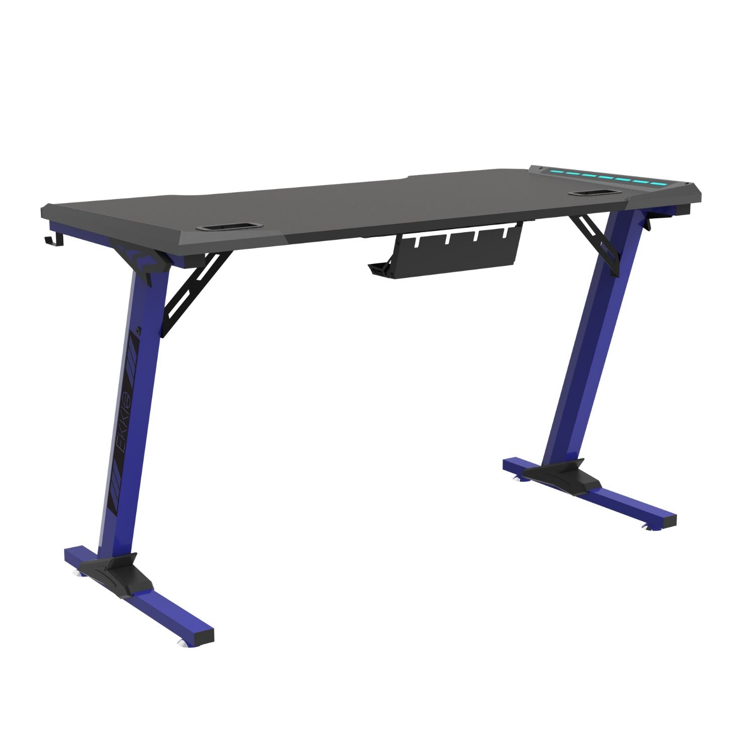 EKKIO RGB Gaming Desk Z Shape Blue 140cm