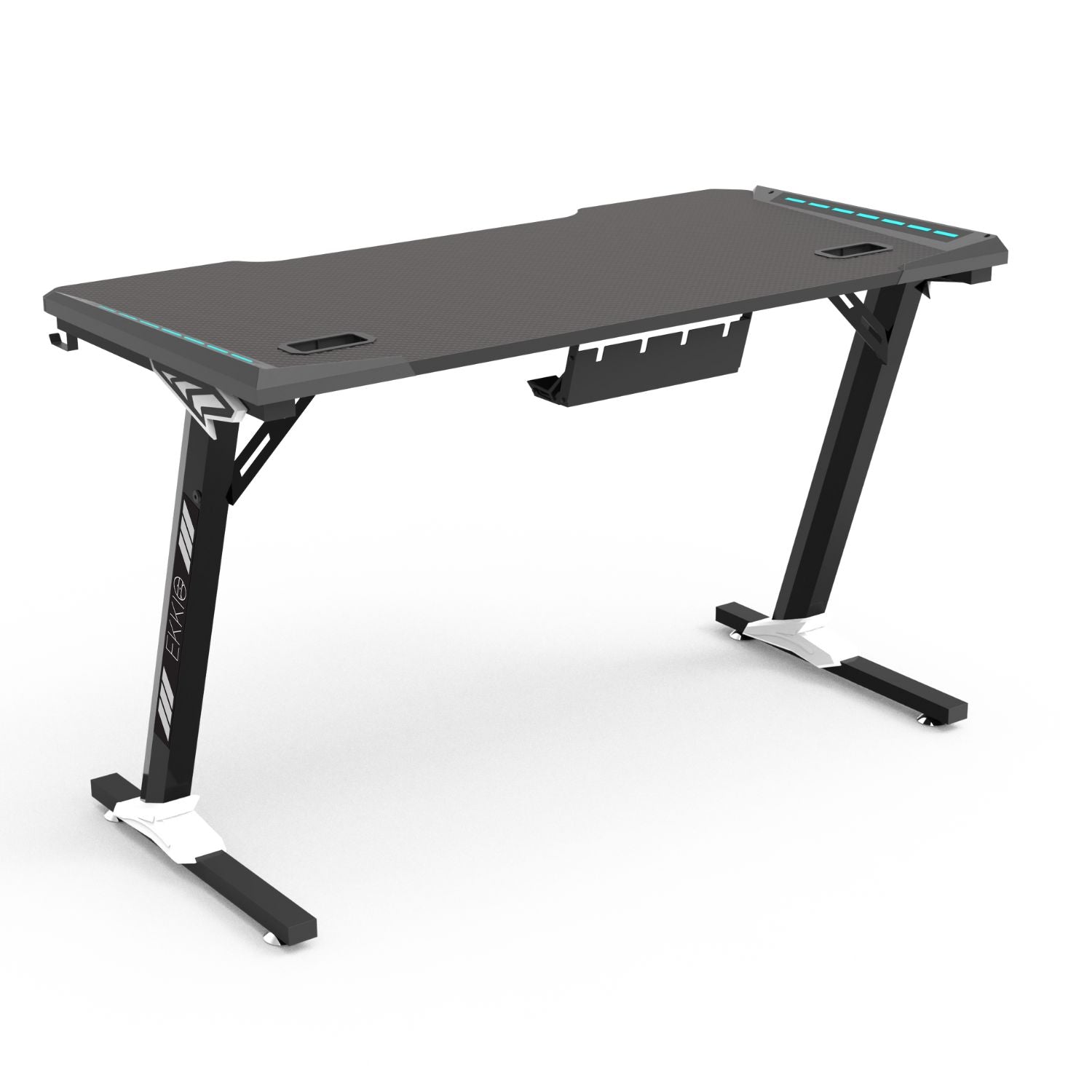 EKKIO RGB Gaming Desk Z Shape Black 140cm