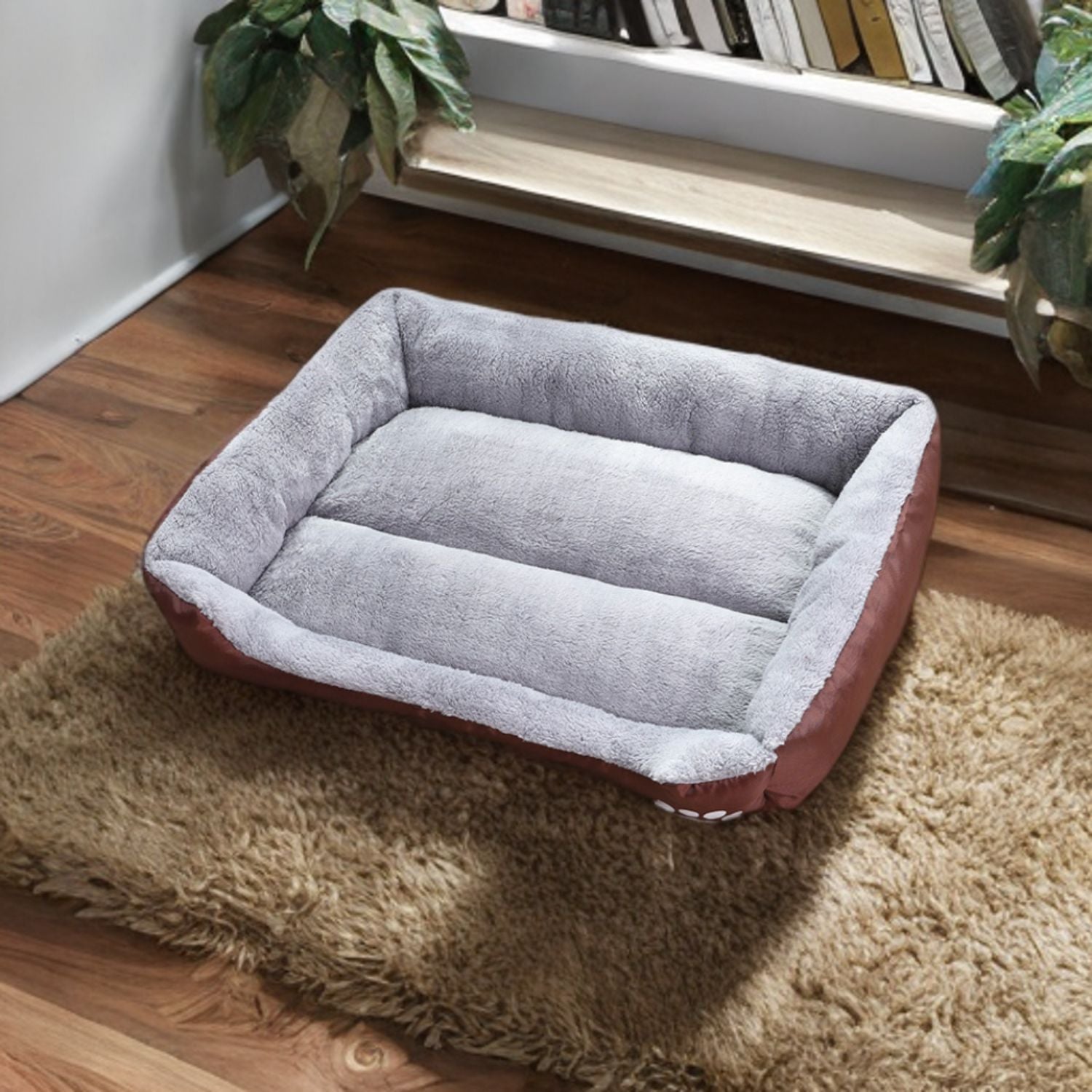 Floofi Pet Bed Square L Size (Coffee)