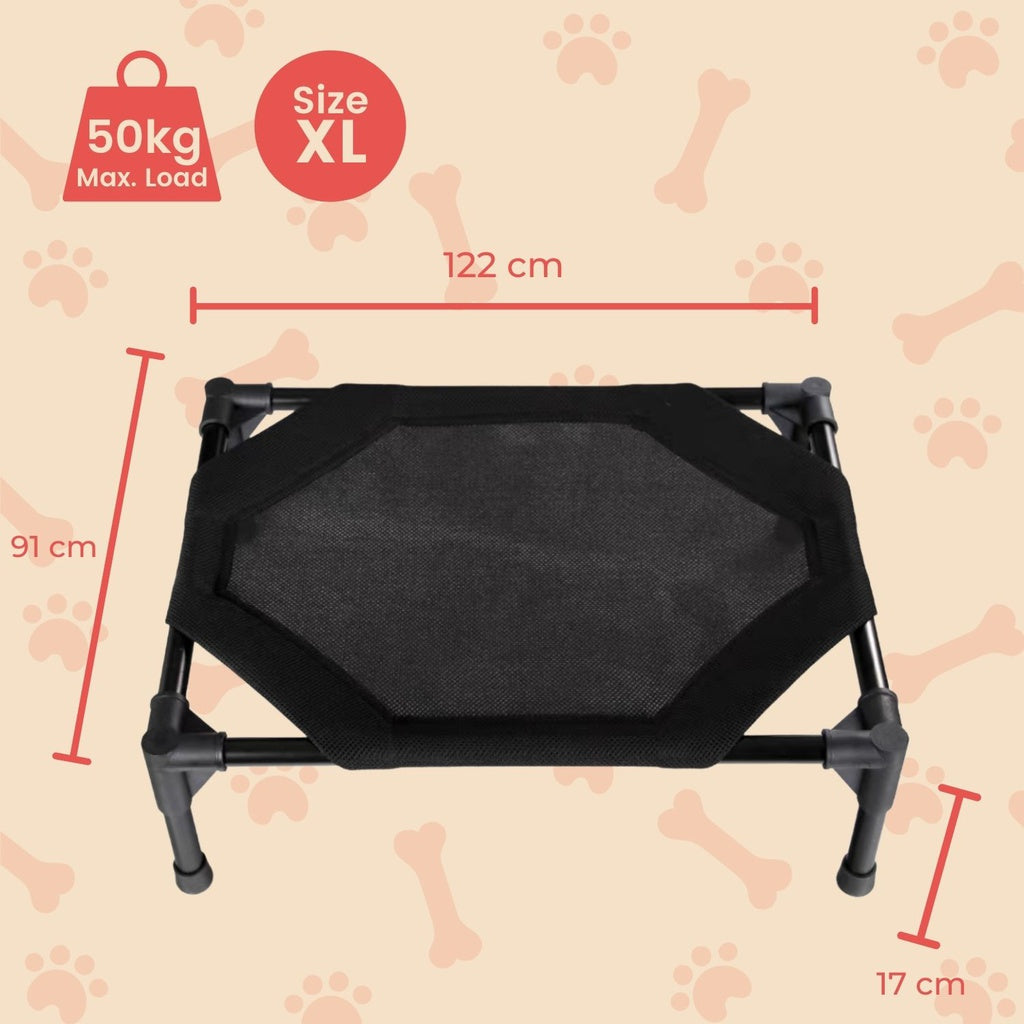 Floofi Elevated Pet Bed (XL Black)