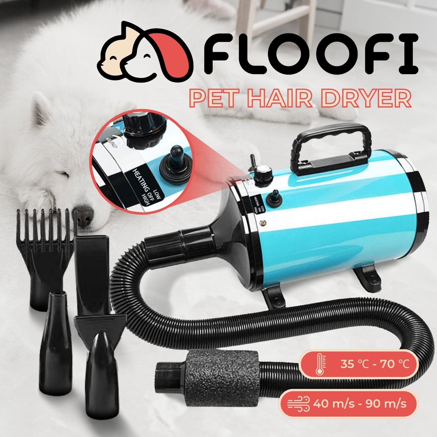 Floofi Pet Hair Dryer Advance (Blue)