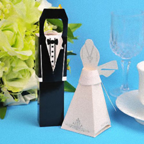 100 Pack 50 Bride and 50 Groom Bomboniere Favour Box