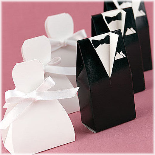 100 Pack 50 Bride Gown 50 Groom Tux Bomboniere Favour Box